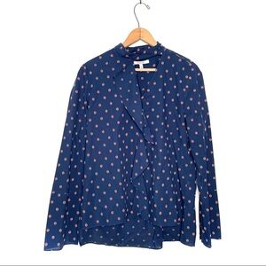 10 Crosby Derek Lam | Blue Ruffle Front Blouse